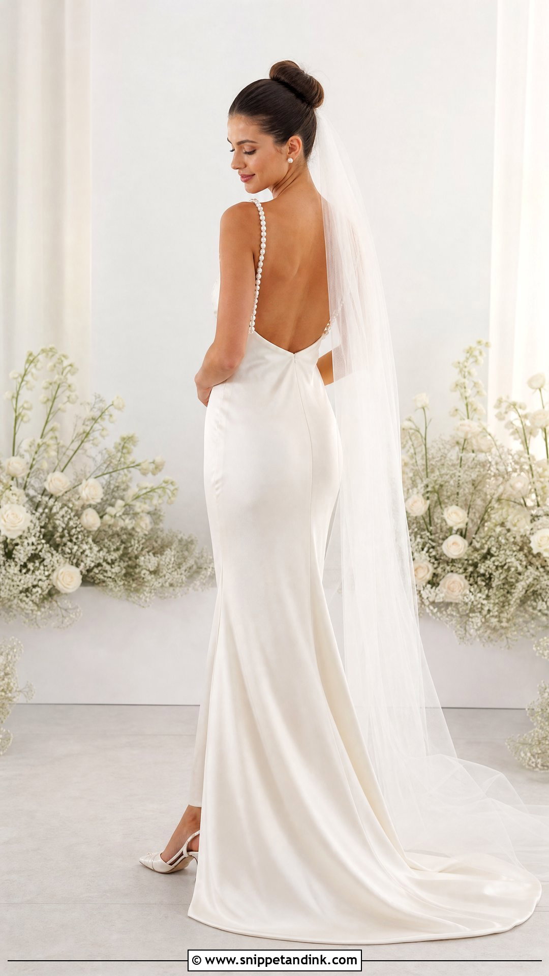 Pearl Strap Backless Wedding Dress - Snippet and Ink - 20 Simple Backless Wedding Dress Ideas