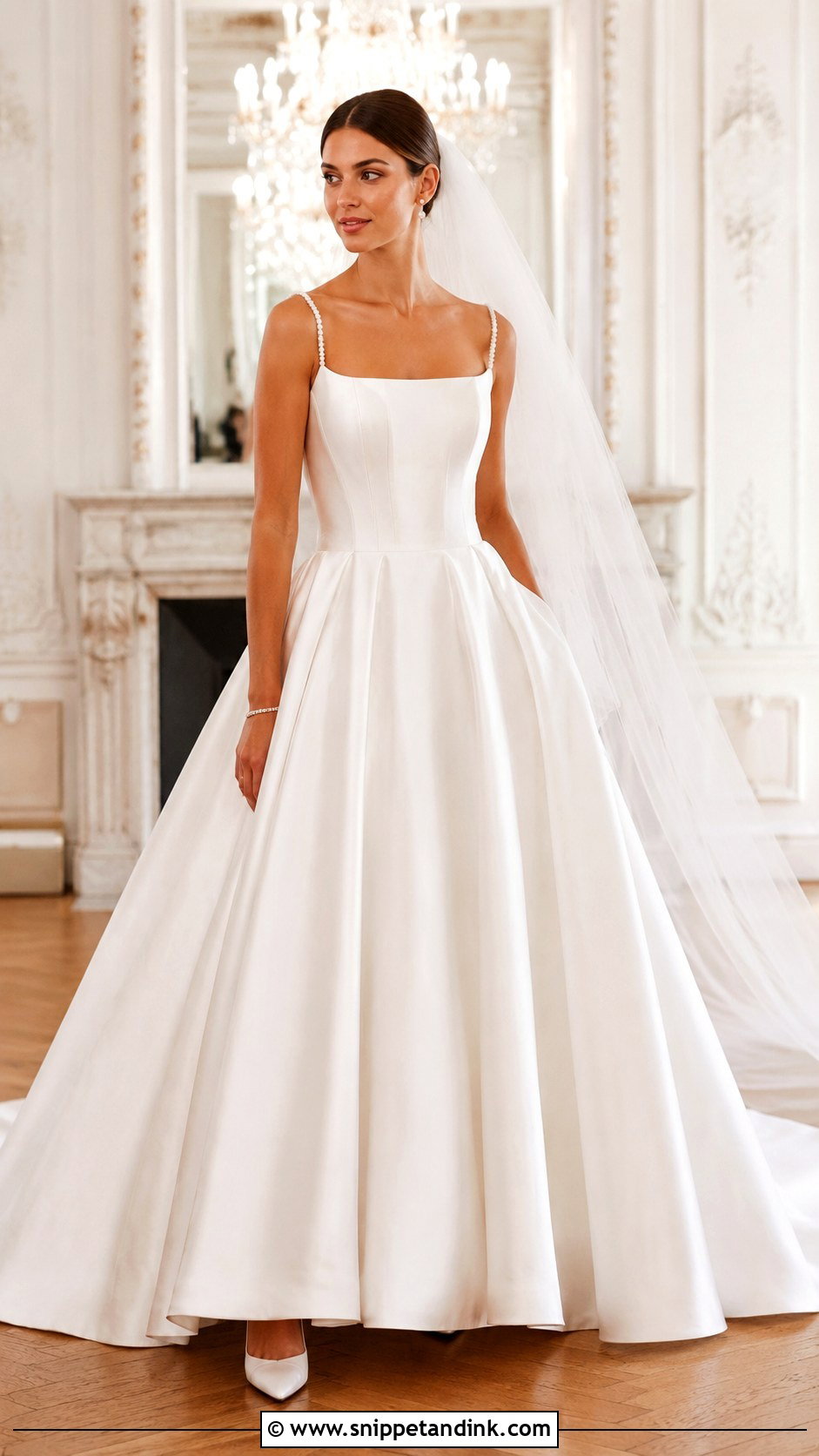 Pearl Strap Basque Waist Wedding Dress - Snippet and Ink - 20 Basque Waist Wedding Dress with Straps Ideas