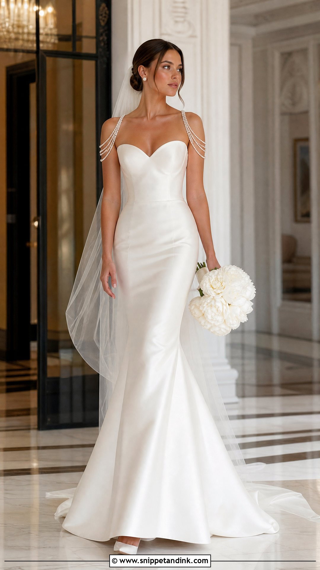 Pearl Strap Mermaid Wedding Dress - Snippet and Ink - 20 Wedding Dresses Straps