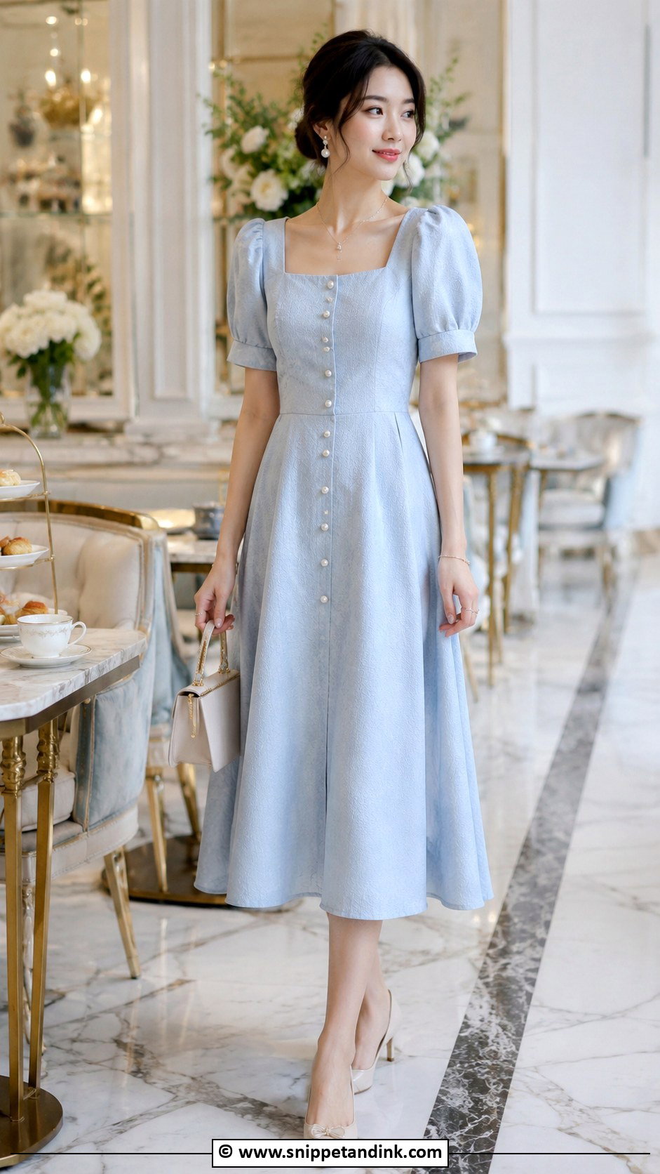 Pearl Tea Party Dress Outfit - Snippet and Ink - 35 Pearl Dress Ideas
