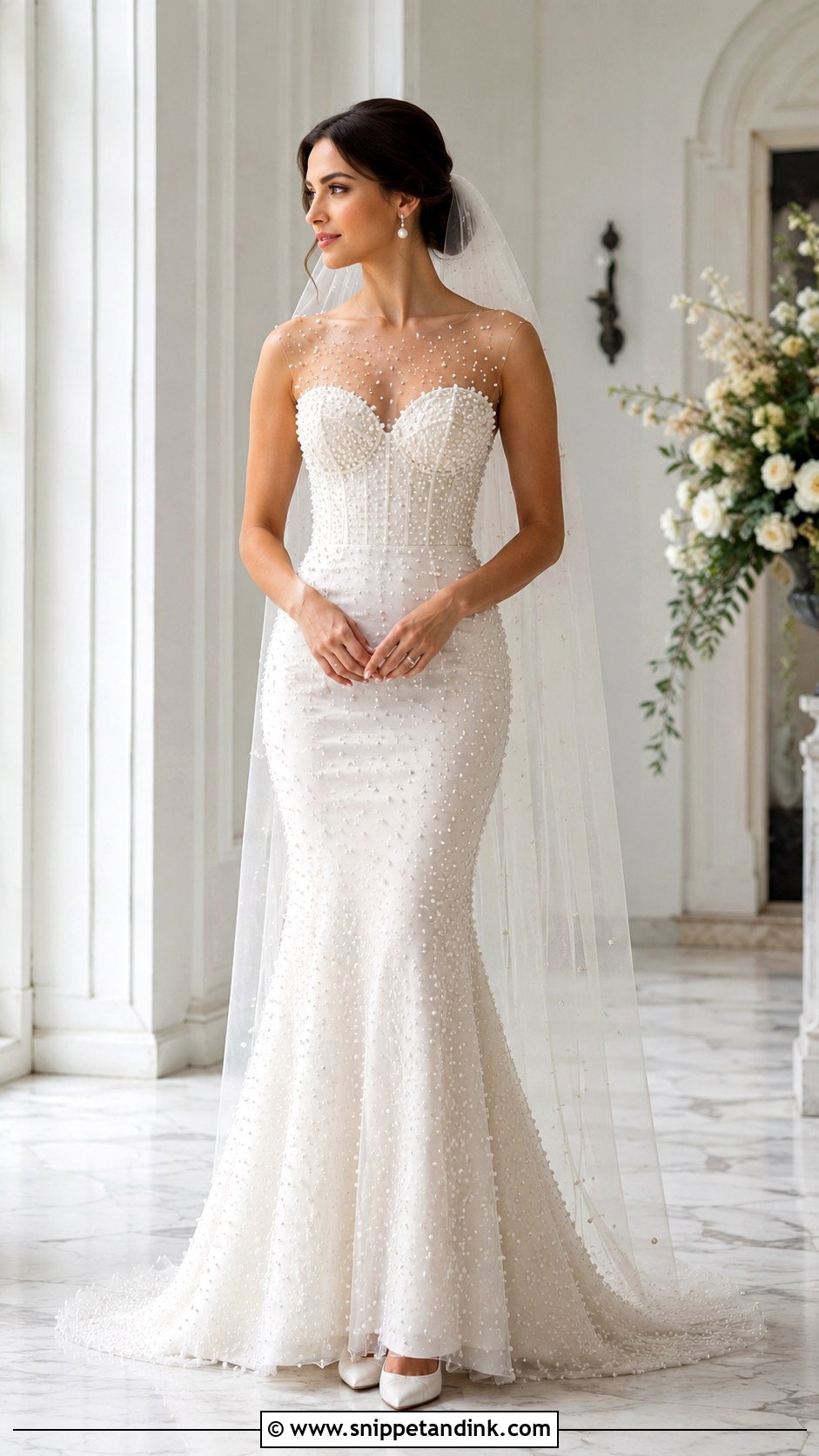 Pearl Trumpet Wedding Dress - Snippet and Ink - 20 Mermaid Trumpet Wedding Dress Ideas