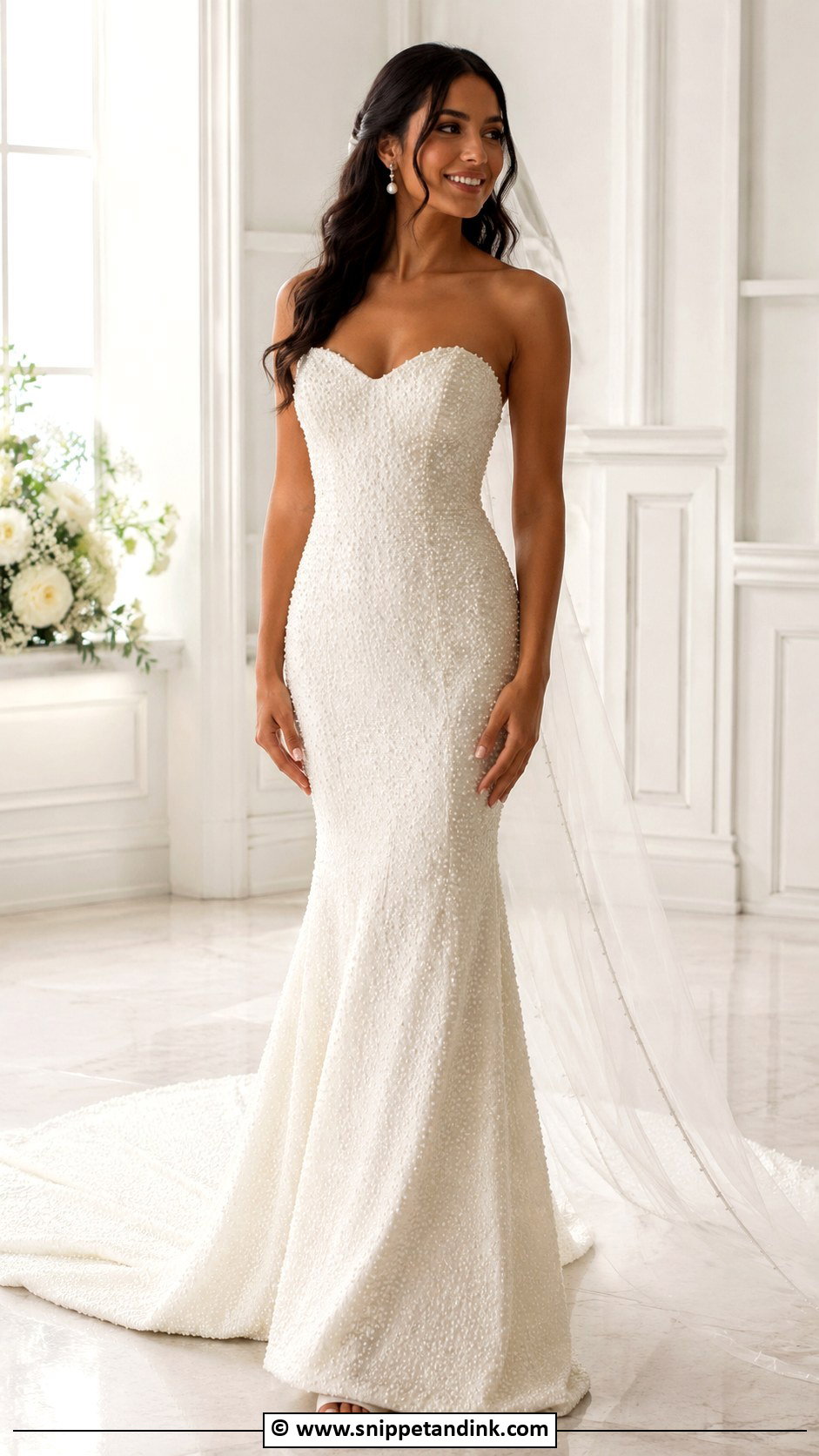 Pearl Trumpet Wedding Dress - Snippet and Ink - 30 Trumpet Wedding Dress Ideas