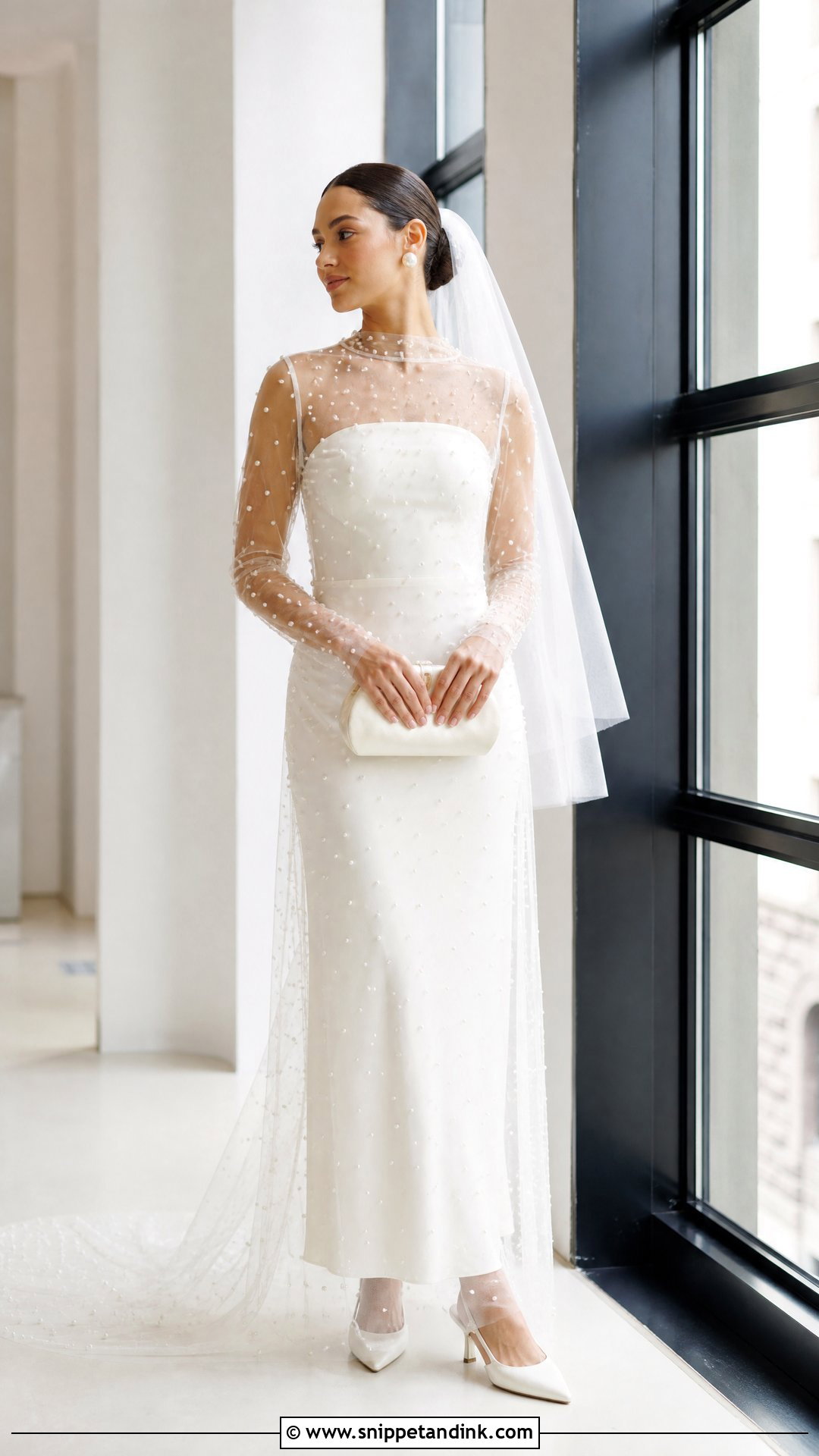 Pearl Tulle Overlay Wedding Dress - Snippet and Ink - 20 Wedding Dress with Overlay Ideas