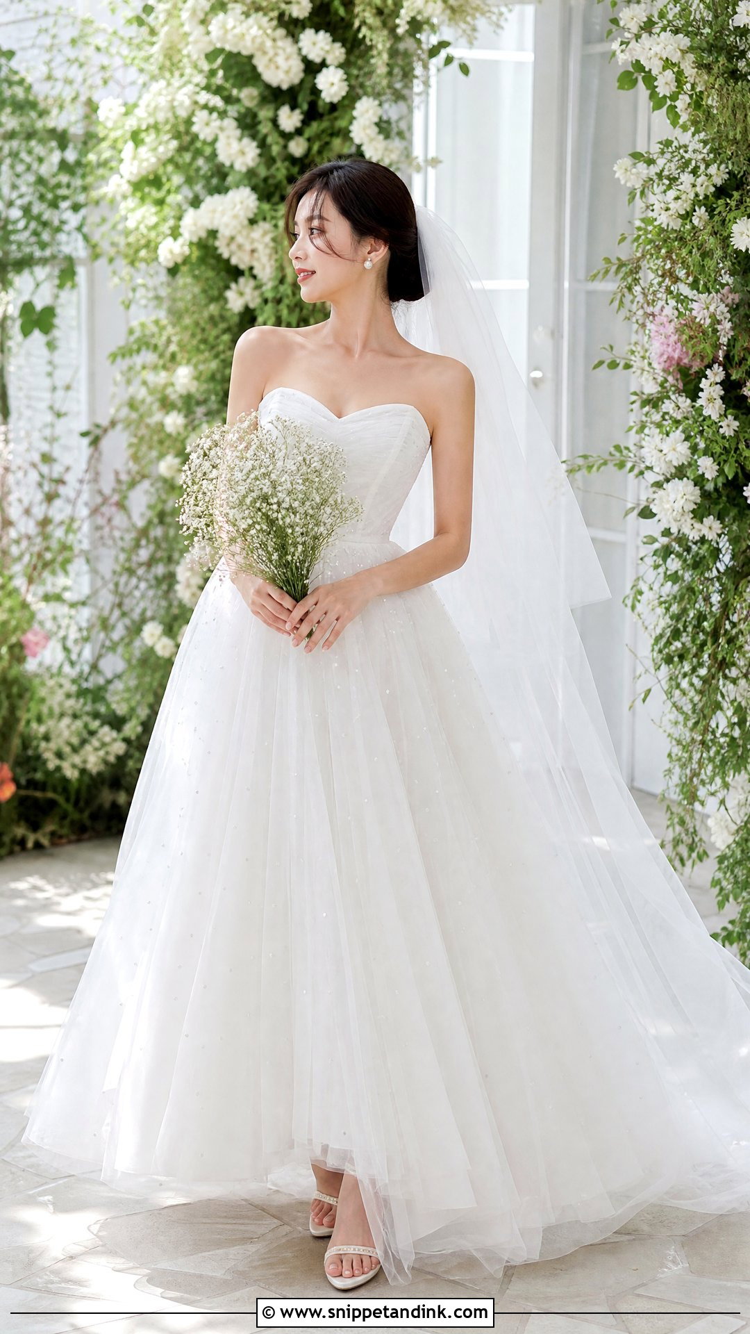 Pearl Tulle Ulzzang Wedding Dress - Snippet and Ink - 20 Ulzzang Wedding Dress Ideas