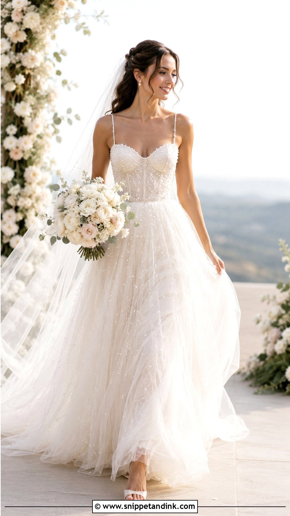 Pearl Tulle Wedding Dress - Snippet and Ink - 25 Pearls Wedding Dresses