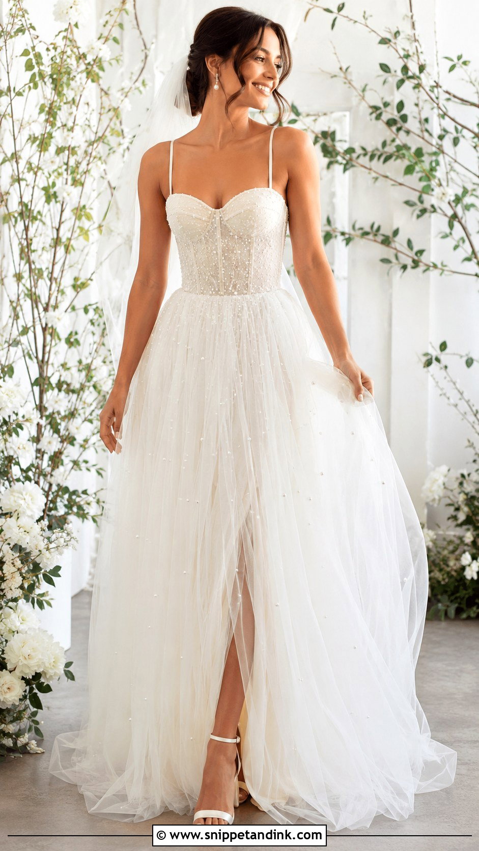Pearl Tulle Wedding Dress - Snippet and Ink - 25 Wedding Dresses with Pearls