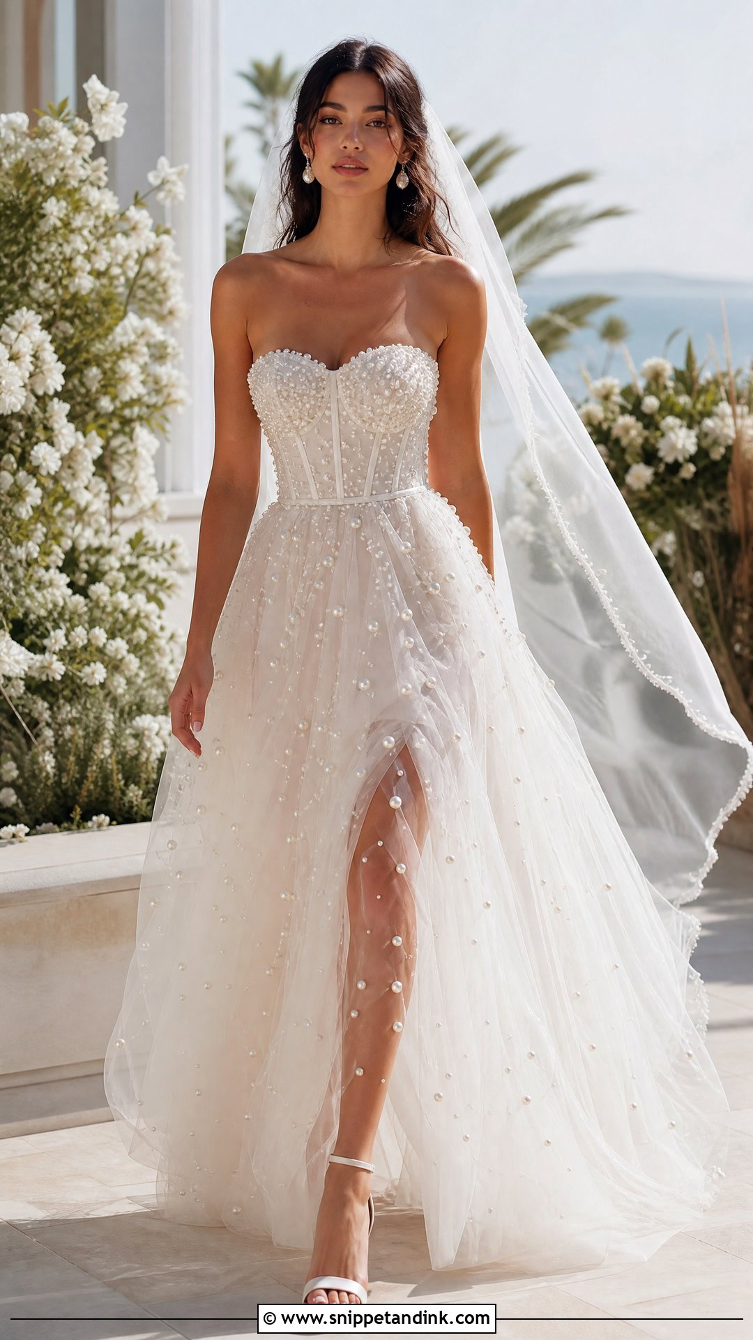 Pearl Tulle Wedding Dress - Snippet and Ink - 20 Pearl Wedding Dresses