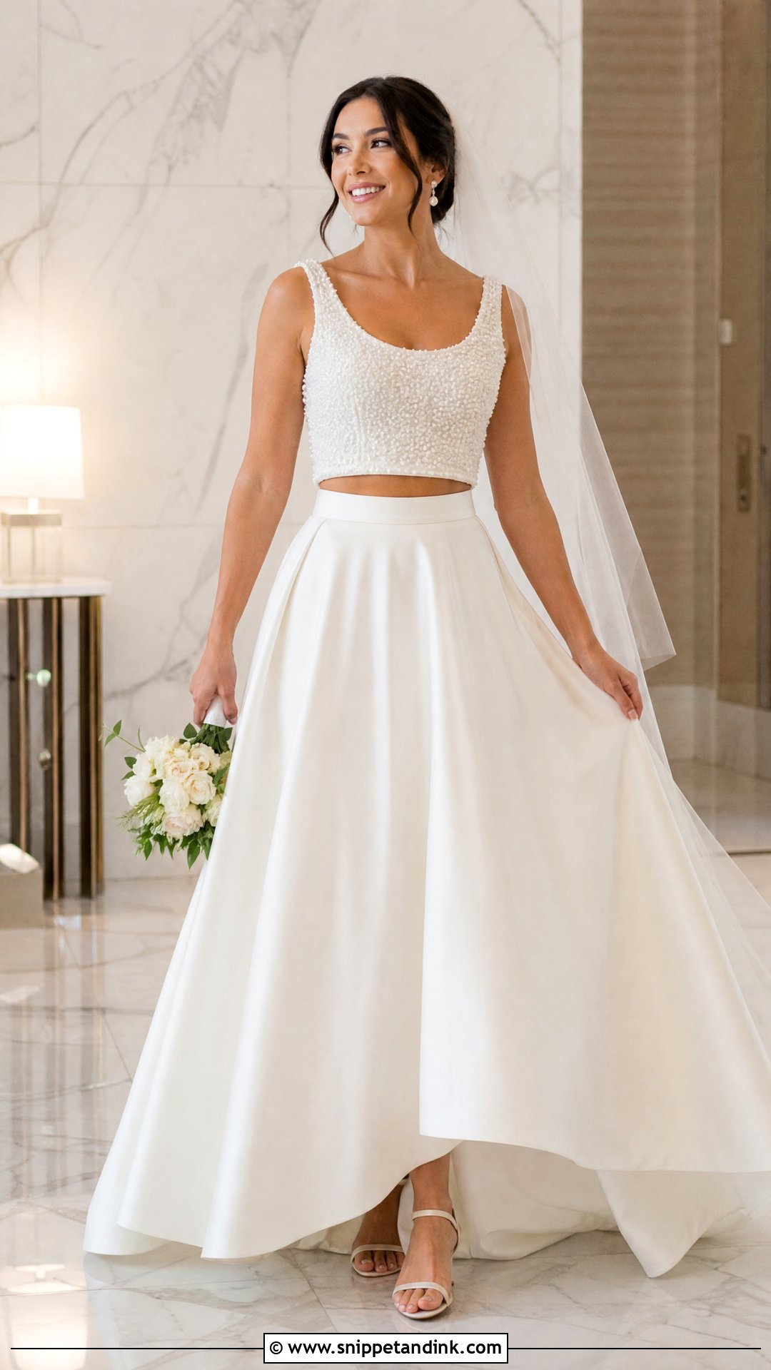 Pearl Two Piece Wedding Dress - Snippet and Ink - 20 Two Part Wedding Dress Ideas