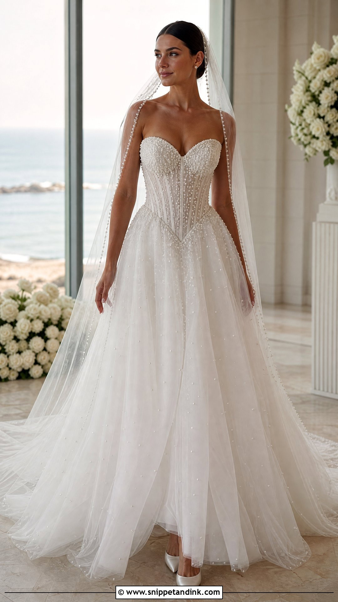 Pearl V Drop Waist Wedding Dress - Snippet and Ink - 20 V Drop Waist Wedding Dress Ideas