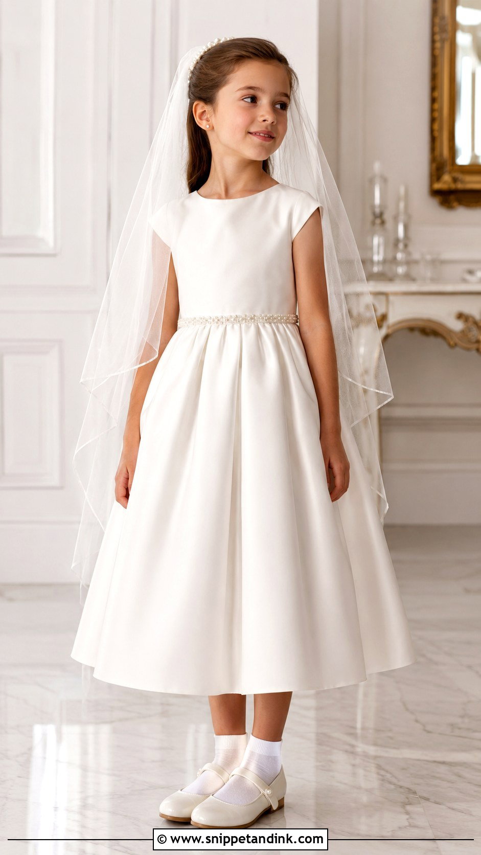 Pearl Waist First Communion Dress - Snippet and Ink - 20 Designer First Communion Dresses