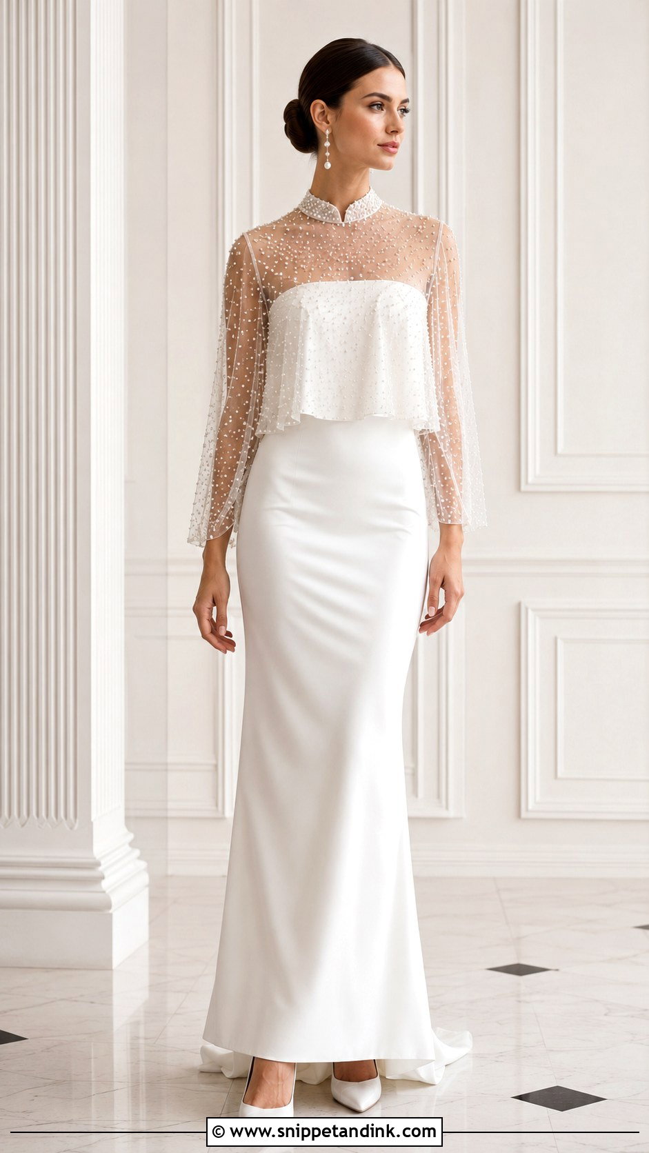 Pearl Wedding Dress Topper - Snippet and Ink - 30 Wedding Dress Topper Ideas