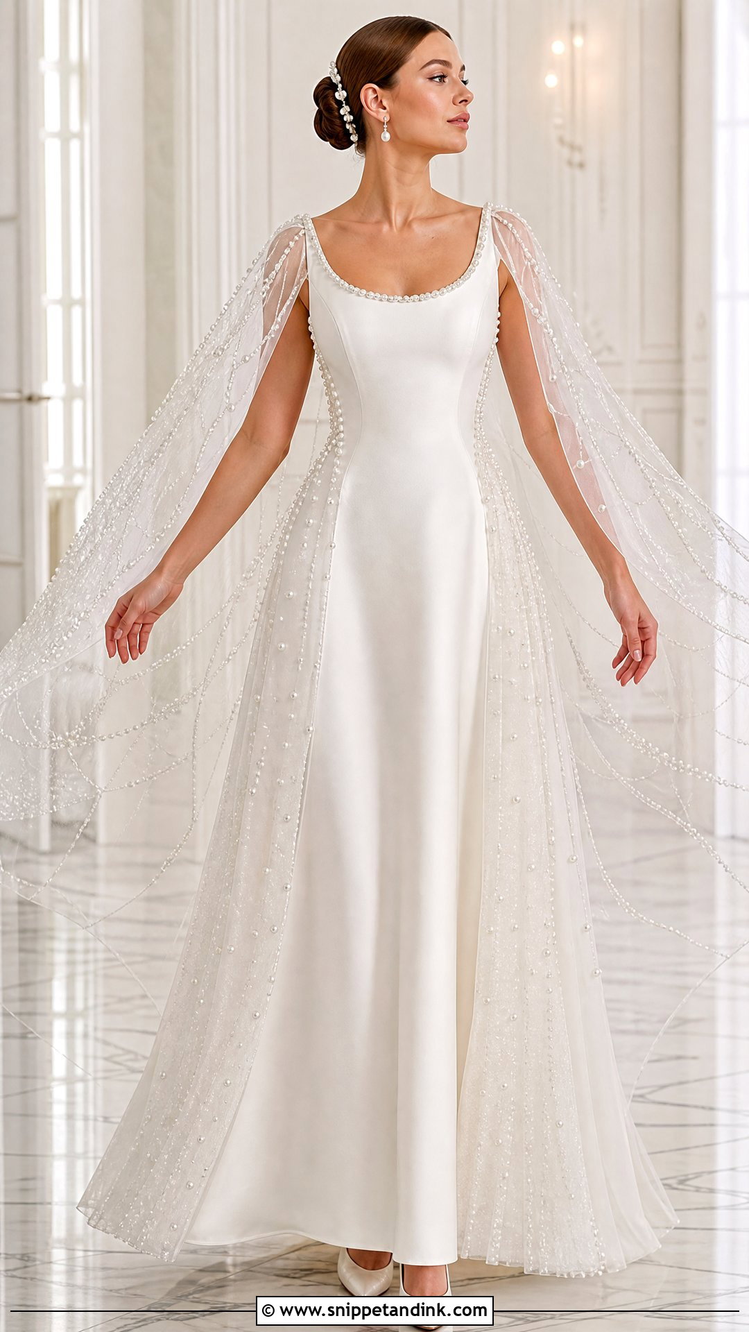 Pearl Wedding Dress With Beaded Wings - Snippet and Ink - 20 Wedding Dress Wings Ideas