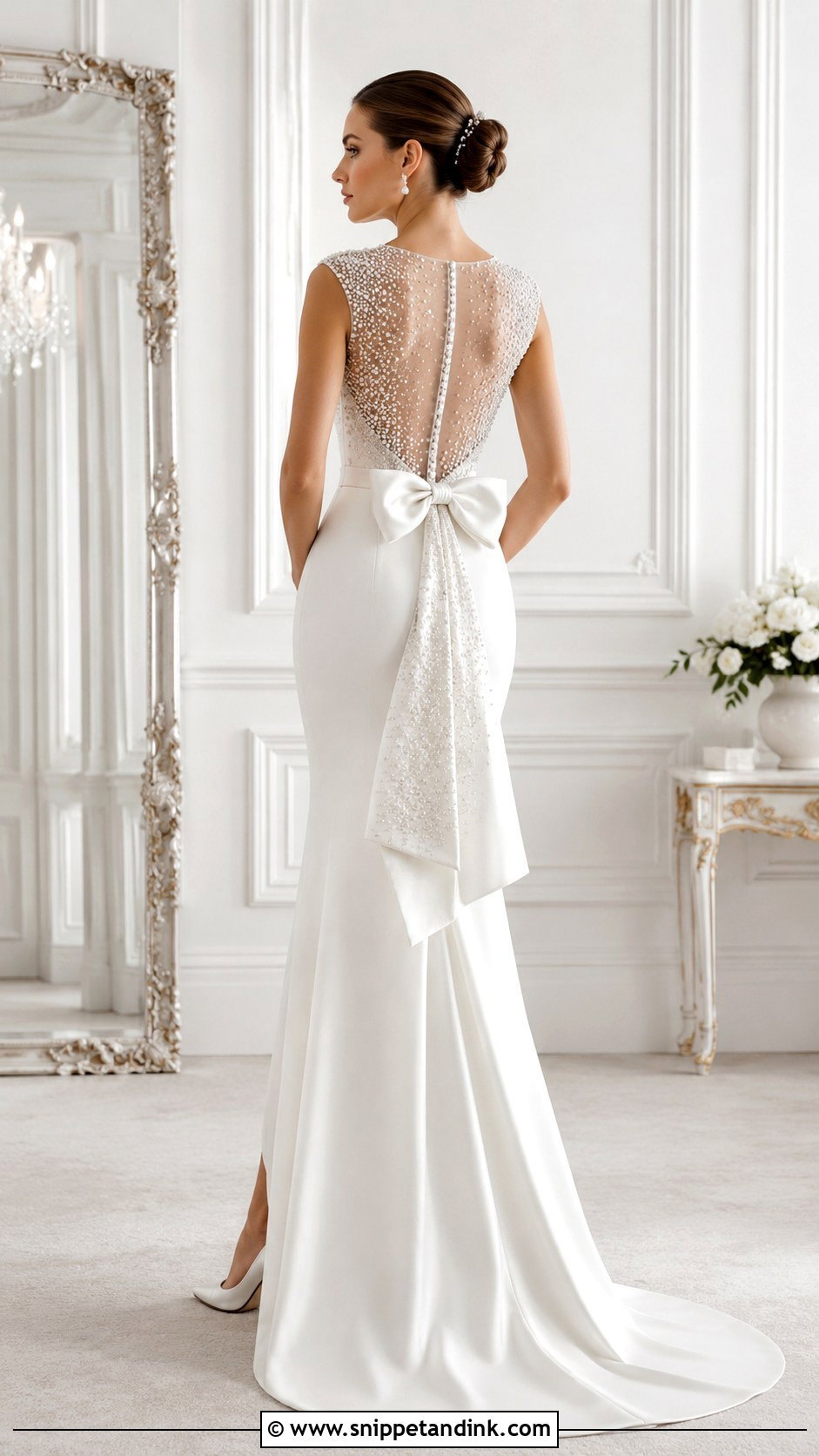 Pearl Wedding Dress With Bow on Back - Snippet and Ink - 20 Wedding Dress with Bow on Back Ideas