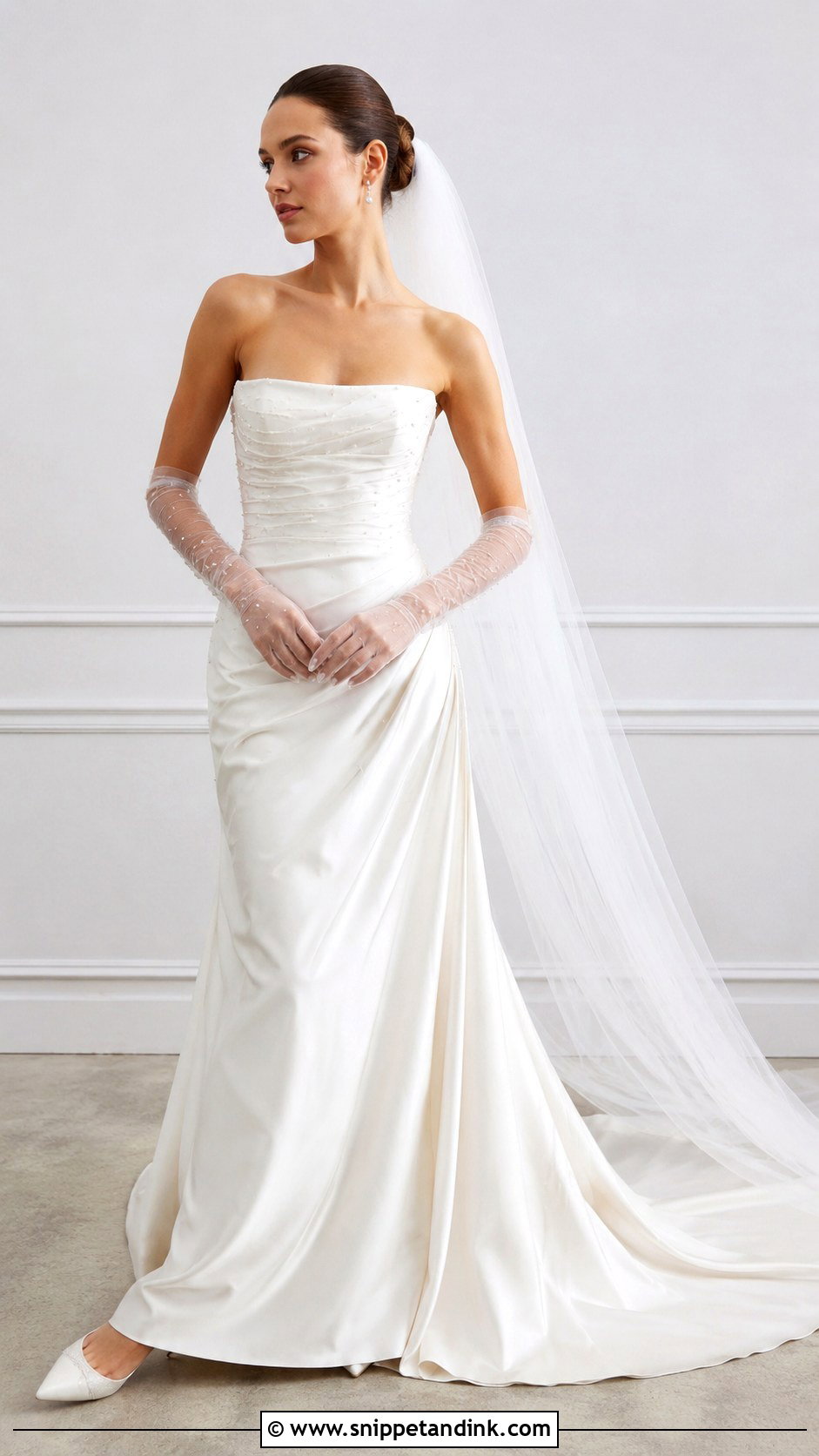 Pearl Wedding Dress With Gloves - Snippet and Ink - 25 Wedding Dresses with Gloves