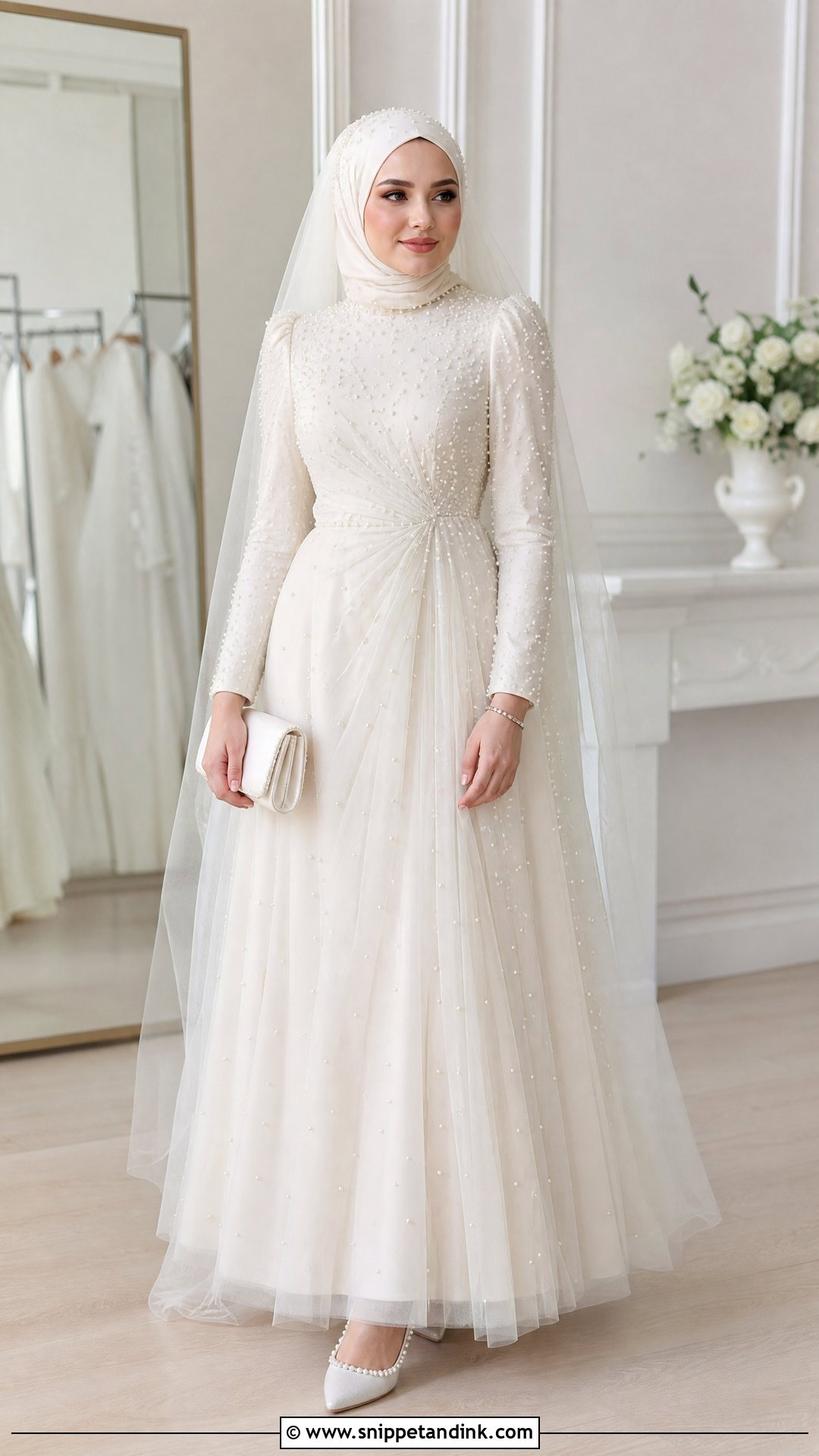 Pearl Wedding Dress With Hijab - Snippet and Ink - 20 Wedding Dresses with Hijab