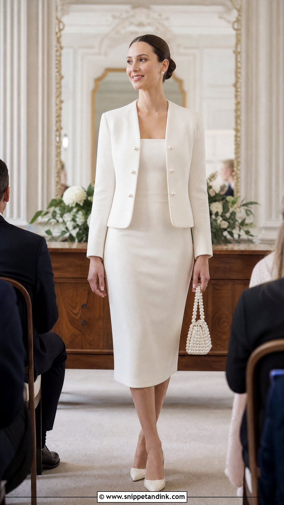 Pearl Wedding Dress With Matching Blazer - Snippet and Ink - 20 Wedding Dress with Blazer Ideas