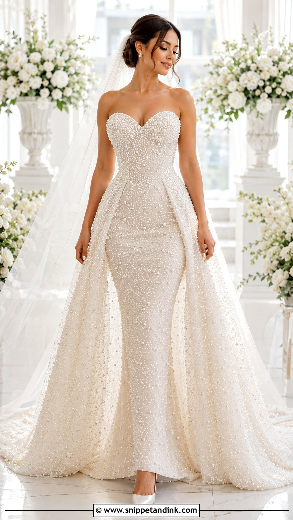 Pearl Wedding Dress With Overskirt - Snippet and Ink - 25 Wedding Dress with Overskirt Ideas