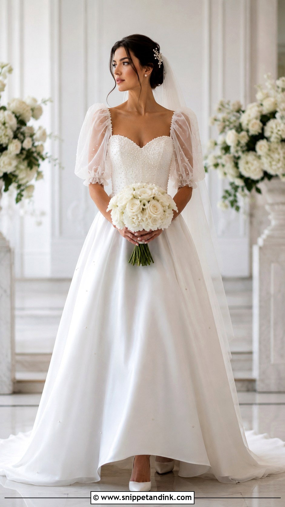 Pearl Wedding Dress With Puffy Sleeves - Snippet and Ink - 20 Wedding Dress with Puffy Sleeves