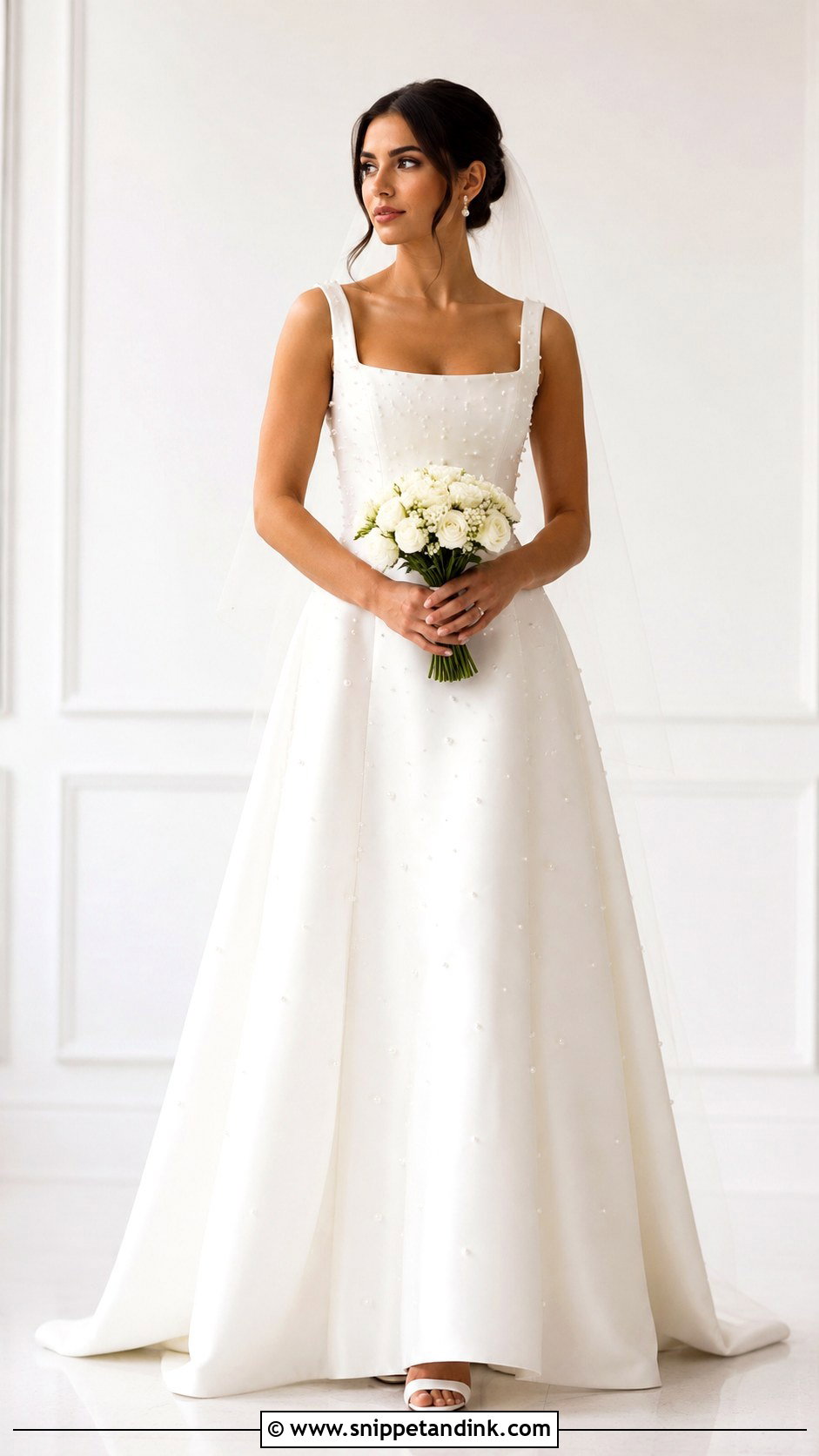 Pearl Wedding Dress With Simple Accessories - Snippet and Ink - 25 Special Wedding Dress Ideas