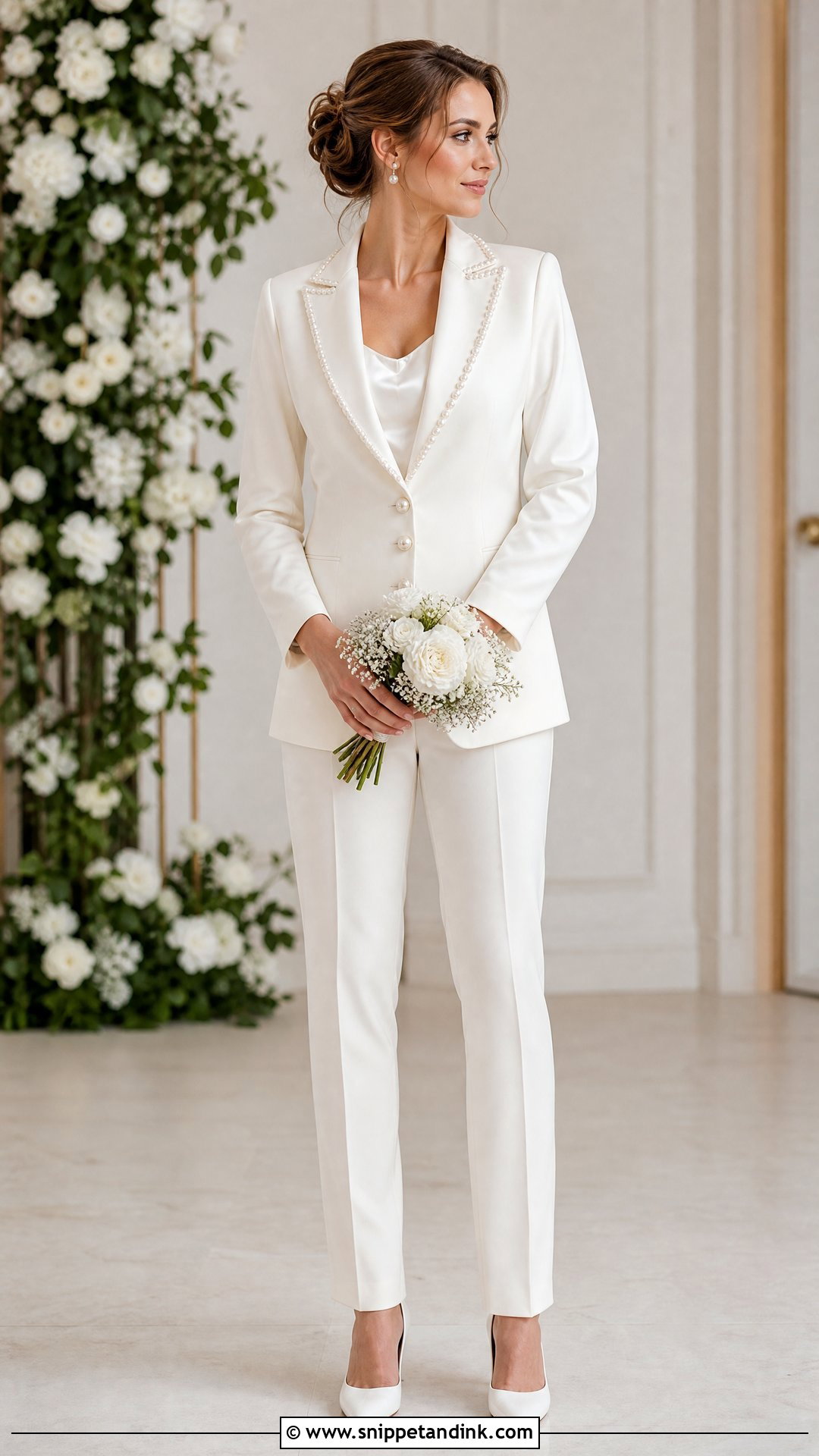 Pearl Wedding Pantsuit For Bride - Snippet and Ink - 25 Wedding Pantsuit the Bride Ideas