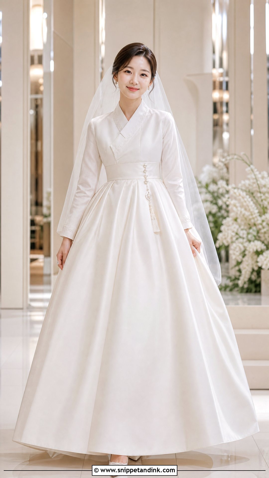 Pearl White Korean Wedding Dress - Snippet and Ink - 25 Elegant Korean Wedding Dress Ideas