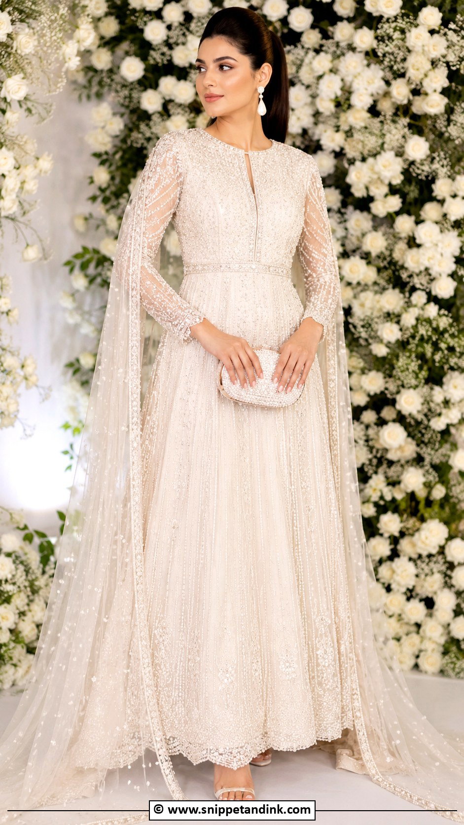 Pearl White Valima Bridal Gown - Snippet and Ink - 30 Valima Bridal Dress Pakistan Ideas