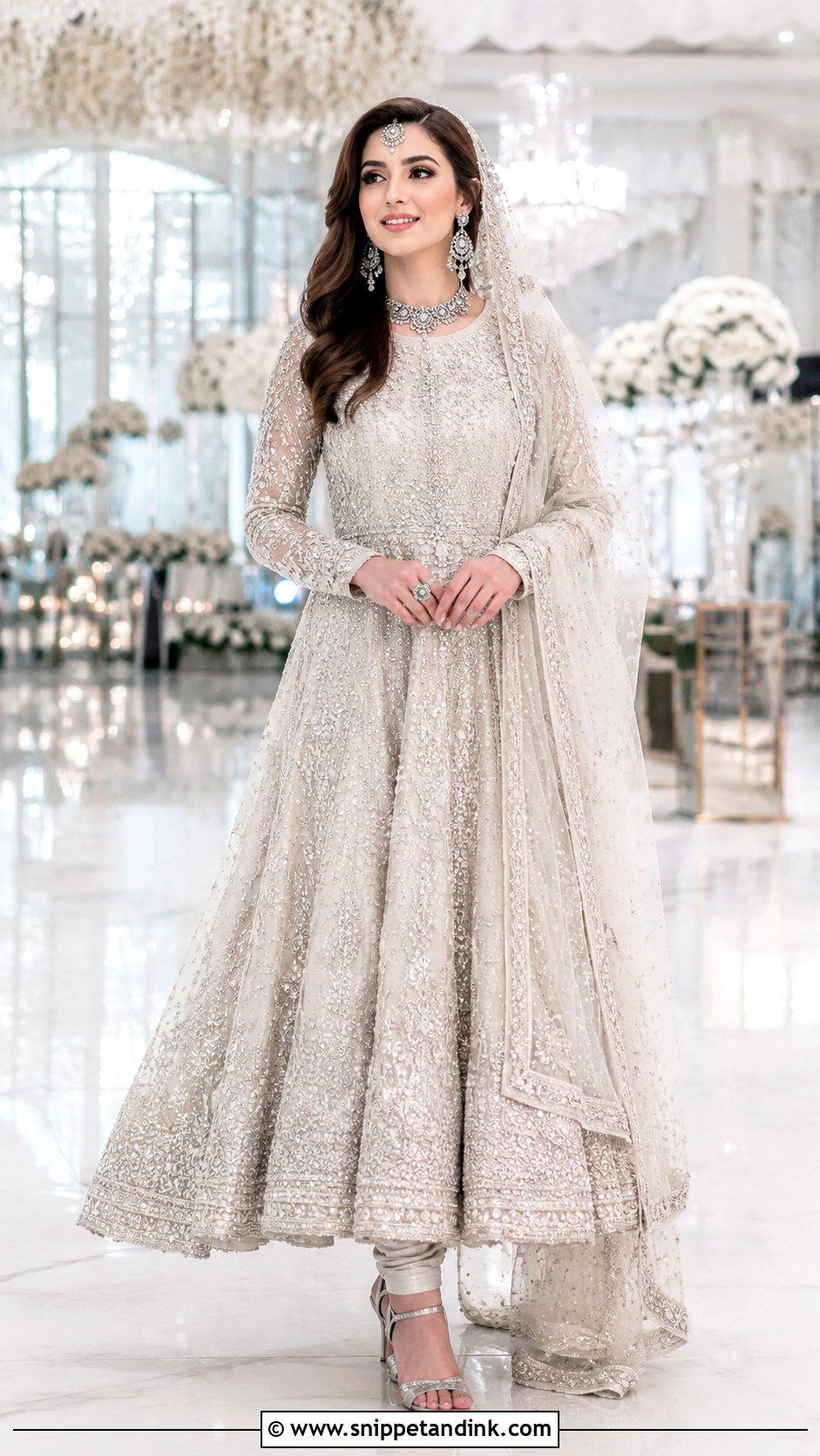 Pearl White Walima Bridal Pishwas - Snippet and Ink - 25 Walima Bridal Dress Pakistan Ideas