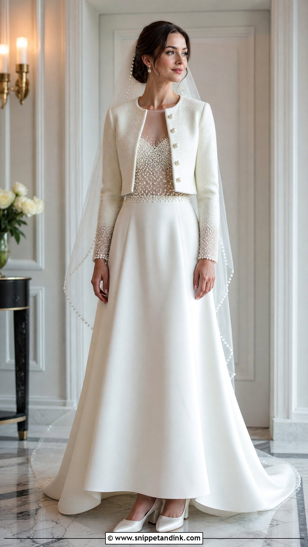 Pearl Winter Bride Dress - Snippet and Ink - 20 Winter Bride Dress Ideas