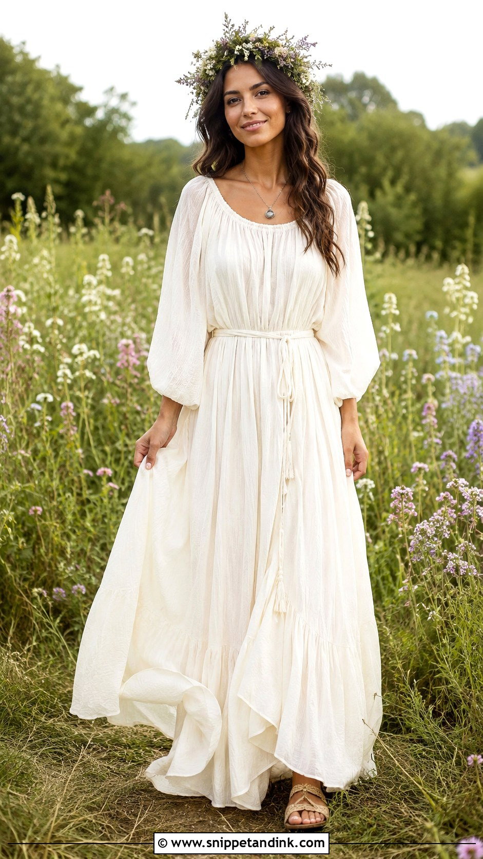 Peasant Hippie Wedding Dress - Snippet and Ink - 30 Hippie Wedding Dress Ideas