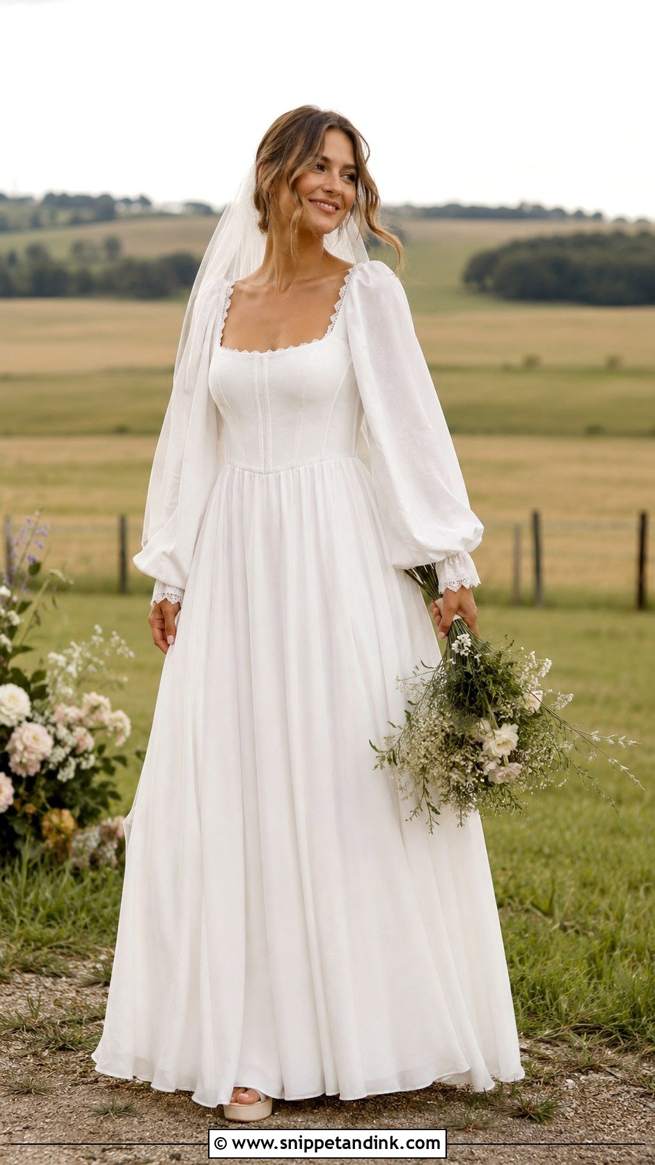 Peasant Sleeve Wedding Dress - Snippet and Ink - 25 Vintage 70s Wedding Dress Ideas
