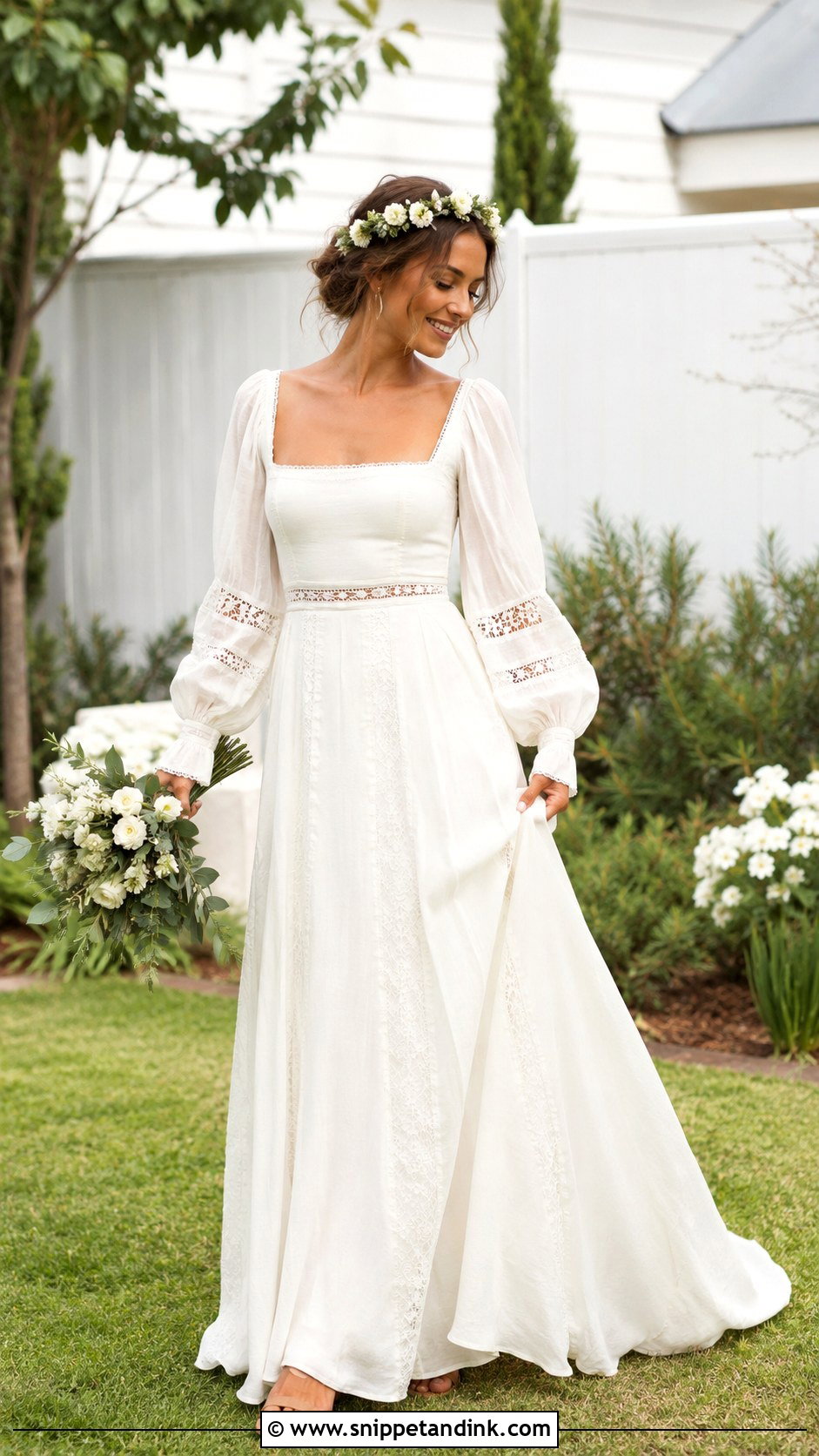 Peasant Sleeve Wedding Dress - Snippet and Ink - 25 Vintage Hippie Wedding Dress Ideas