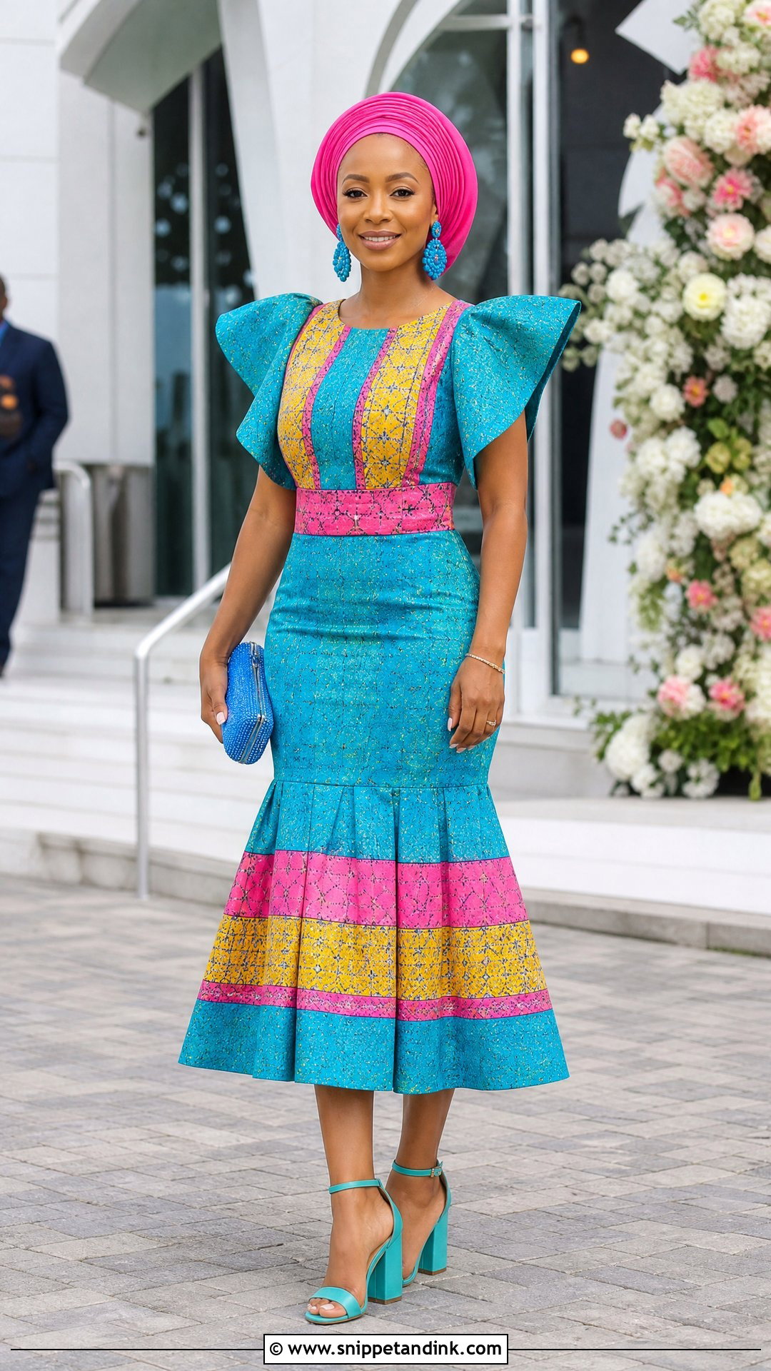 Pedi Wedding Guest Midi Dress - Snippet and Ink - 20 Pedi Traditional Attire African Weddings Ideas