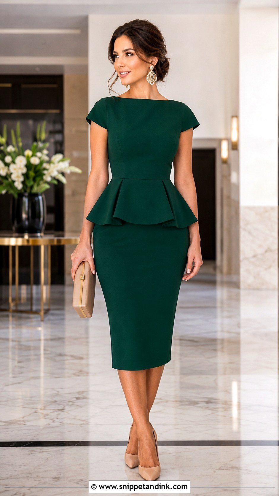 Pencil Skirt And Peplum Top Wedding Outfit - Snippet and Ink - 25 Wedding Skirt and Top Ideas