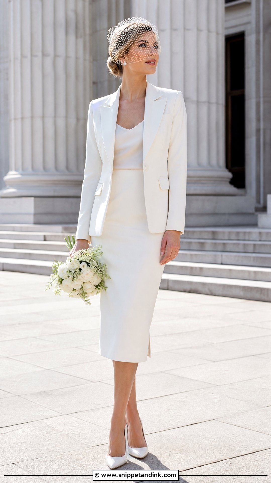 Pencil Skirt Wedding Suit - Snippet and Ink - 25 Suit Wedding Dress Ideas