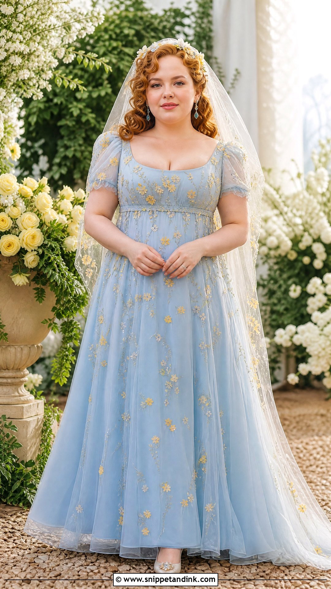 Penelope Featherington Blue And Yellow Wedding Dress - Snippet and Ink - 20 Penelope Featherington Wedding Dress Ideas