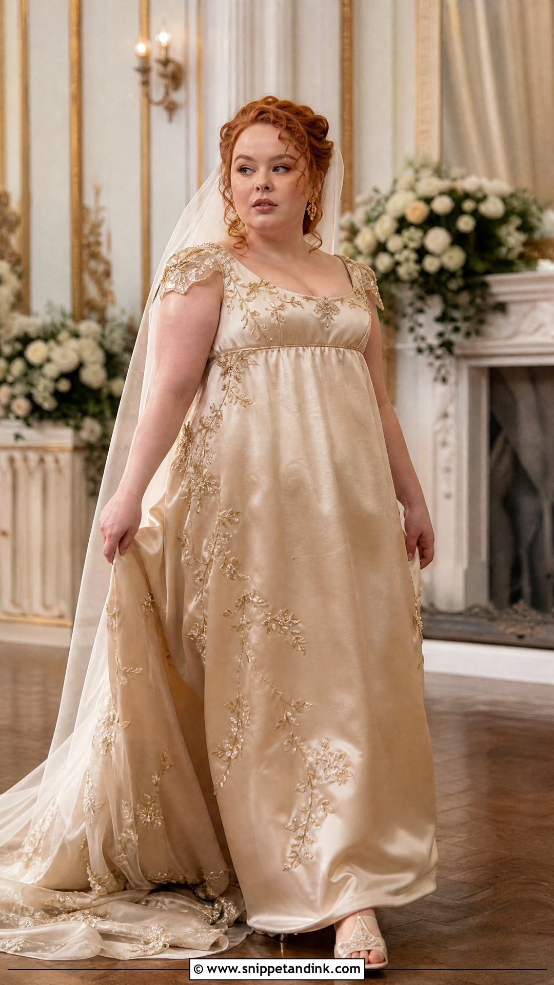 Penelope Featherington Champagne Gold Wedding Dress - Snippet and Ink - 20 Penelope Featherington Wedding Dress Ideas