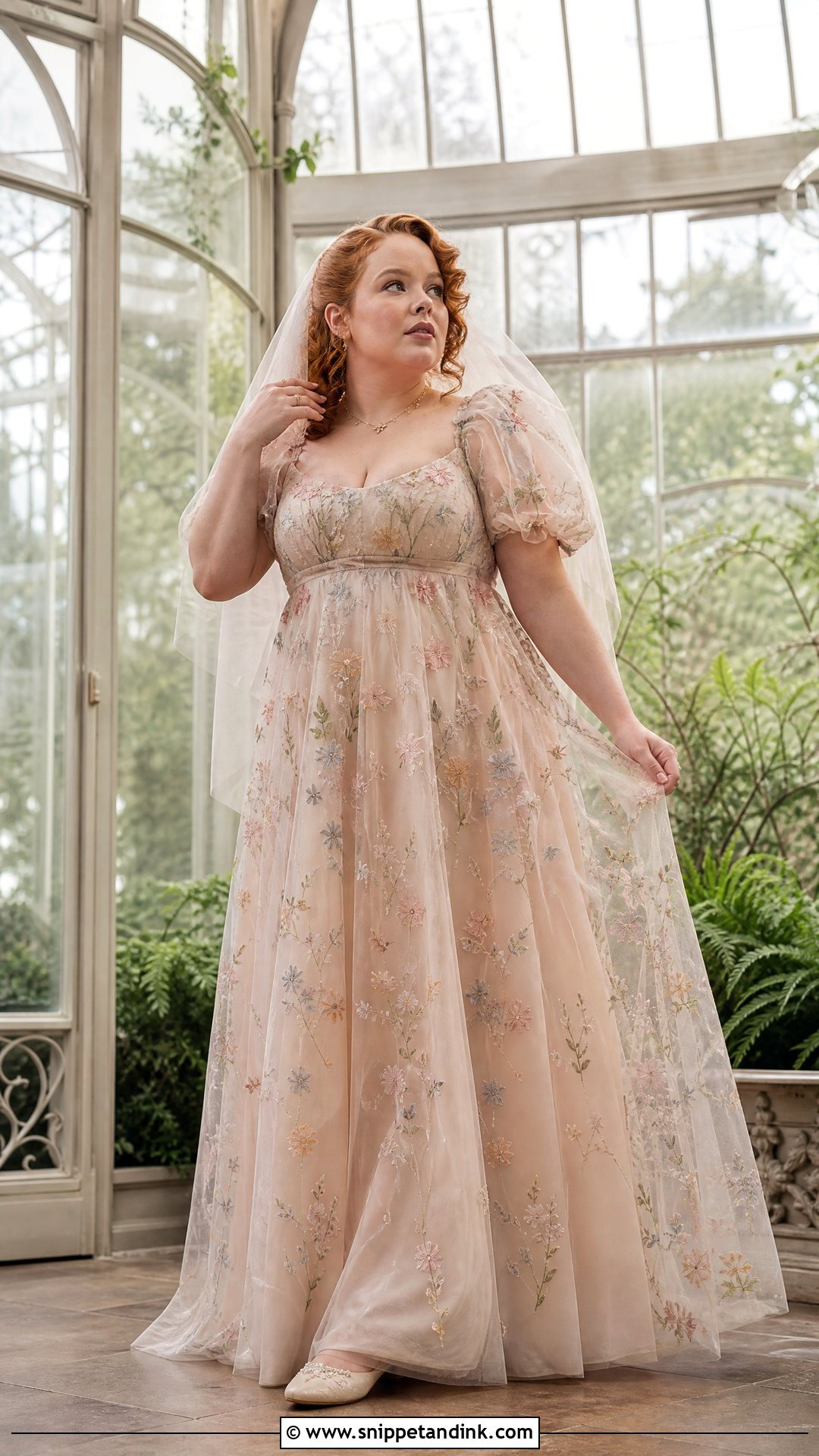 Penelope Featherington Floral Embroidered Wedding Dress - Snippet and Ink - 20 Penelope Featherington Wedding Dress Ideas