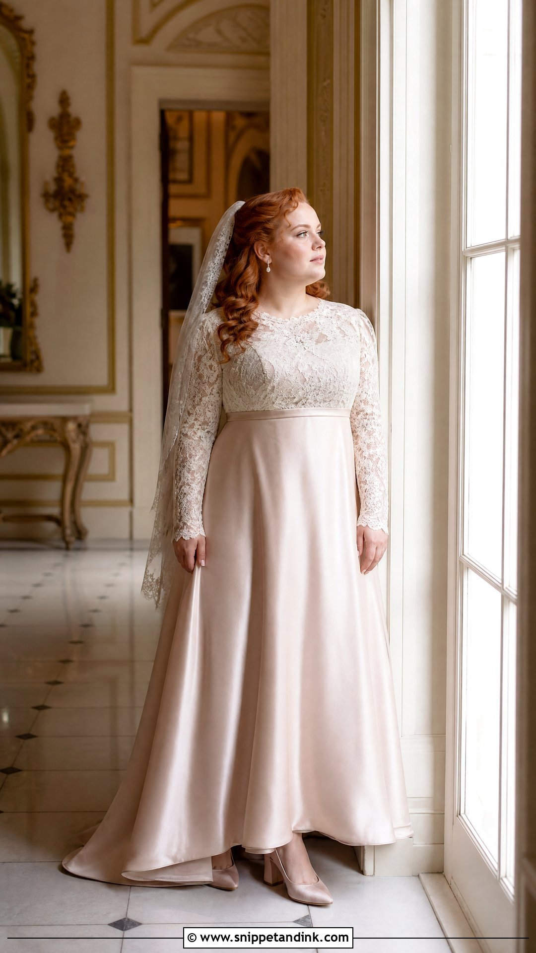 Penelope Featherington Long Sleeve Lace Wedding Dress - Snippet and Ink - 20 Penelope Featherington Wedding Dress Ideas