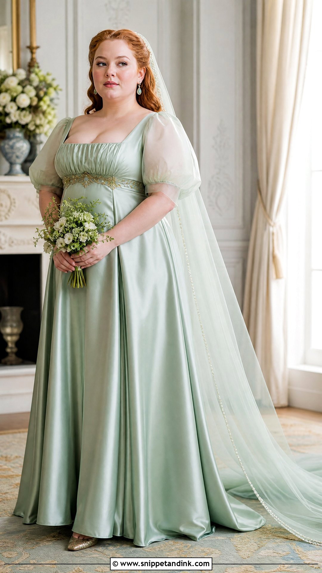Penelope Featherington Seafoam Green Wedding Dress - Snippet and Ink - 20 Penelope Featherington Wedding Dress Ideas