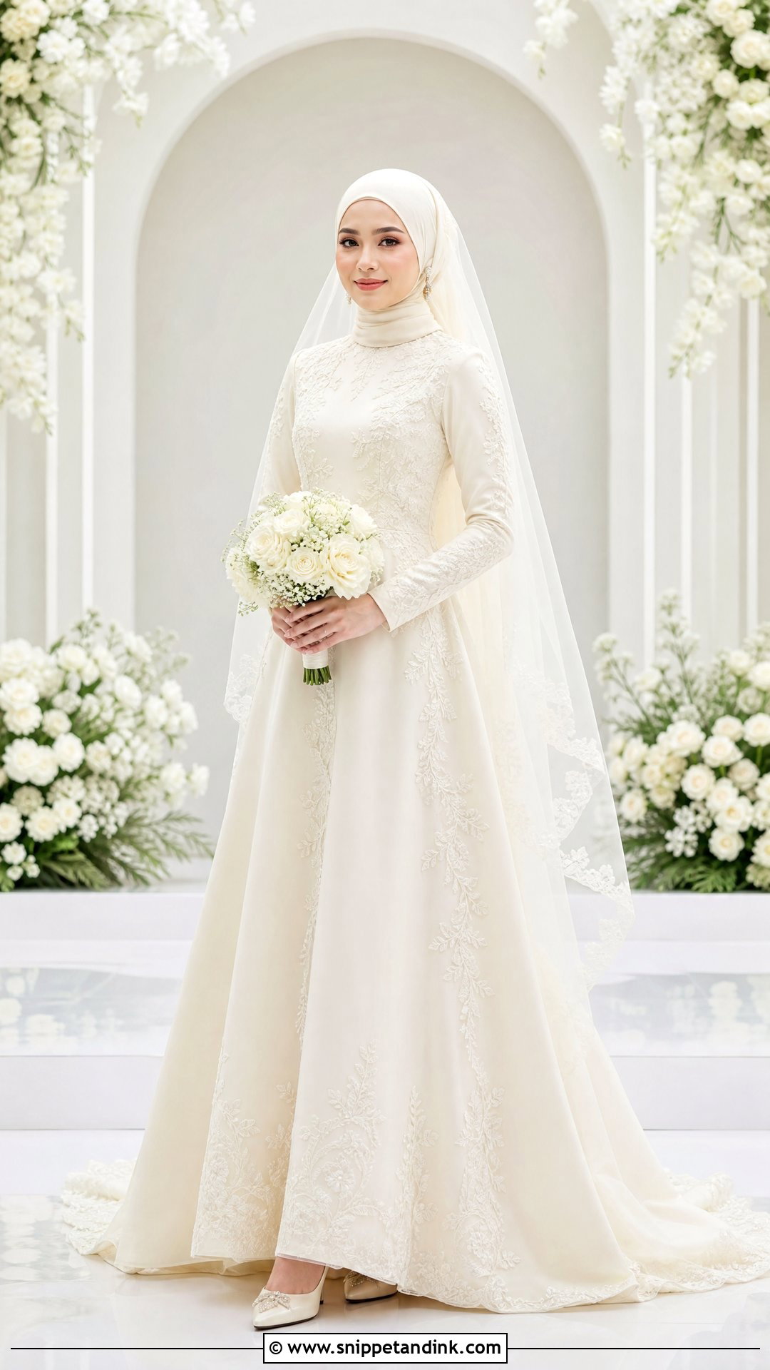 Pengantin Muslimah A Line Dress - Snippet and Ink - 25 Pengantin Muslimah Ideas