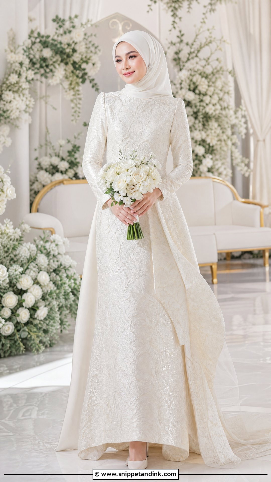 Pengantin Muslimah Brocade Dress - Snippet and Ink - 25 Pengantin Muslimah Ideas