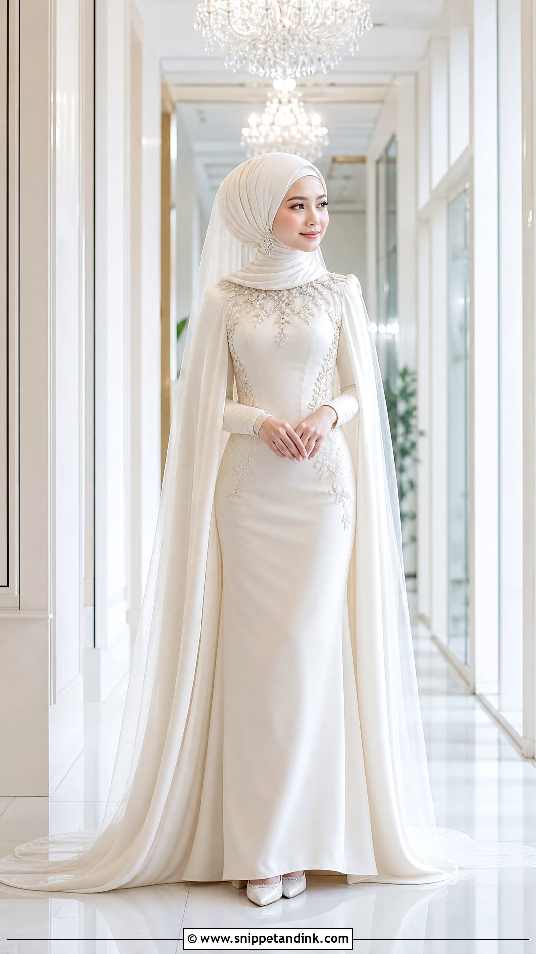 Pengantin Muslimah Dress With Cape - Snippet and Ink - 25 Pengantin Muslimah Ideas