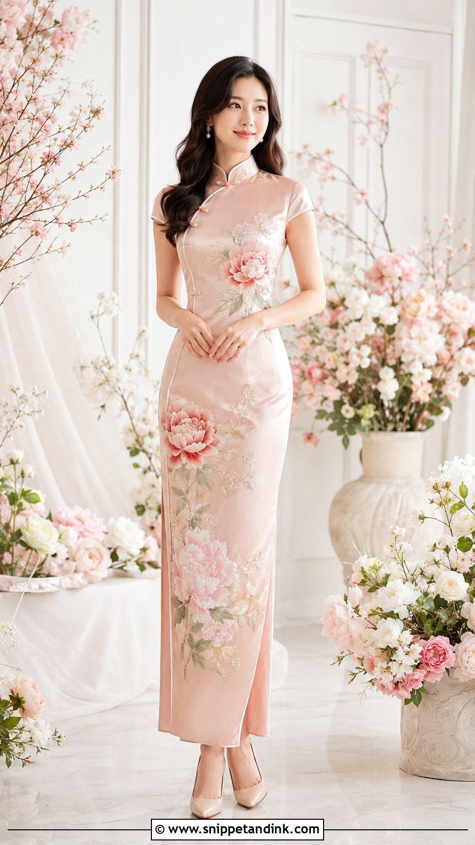 Peony Cheongsam Wedding Dress - Snippet and Ink - 25 Modern Chinese Wedding Dress Ideas