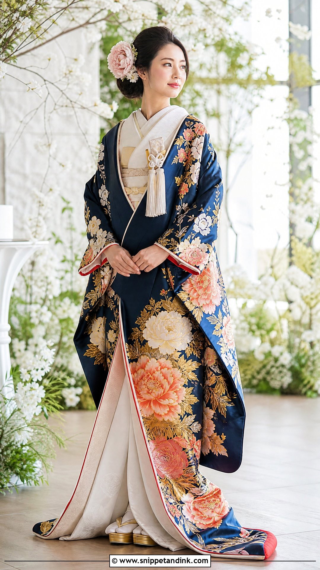 Peony Kimono Wedding Dress - Snippet and Ink - 25 Kimono Wedding Dress Ideas