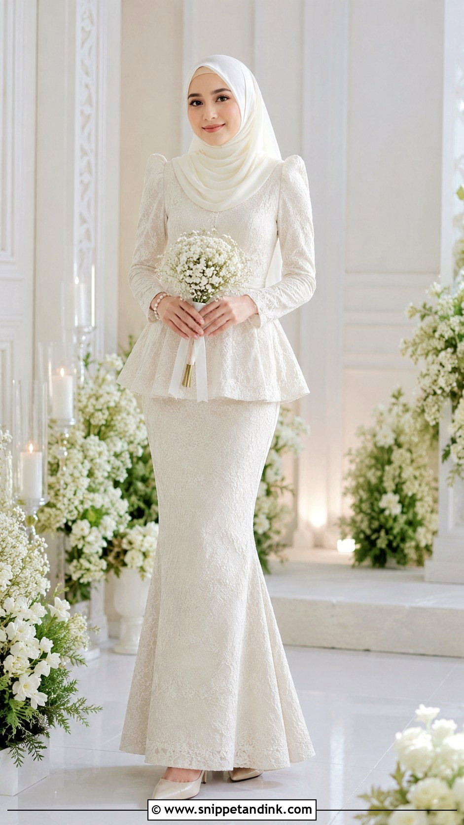 Peplum Baju Kurung Nikah Dress - Snippet and Ink - 25 Malay Nikah Wedding Dress Ideas