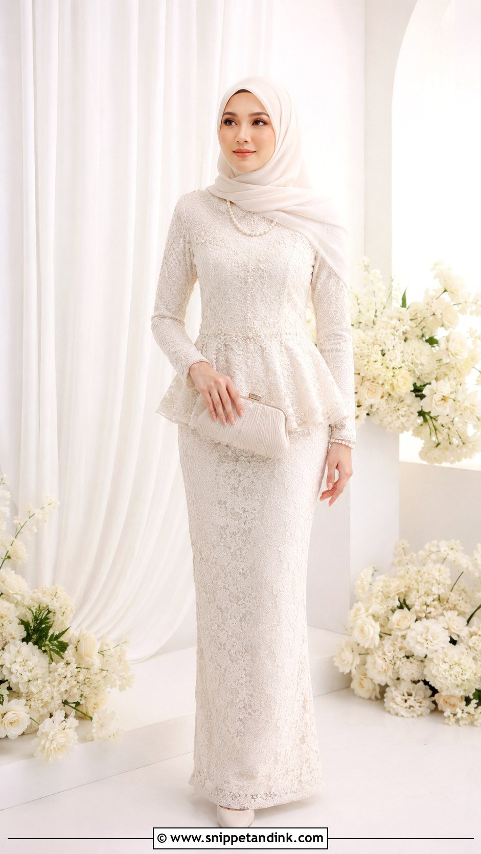 Peplum Baju Kurung Wedding Dress - Snippet and Ink - 30 Malay Wedding Dress Ideas