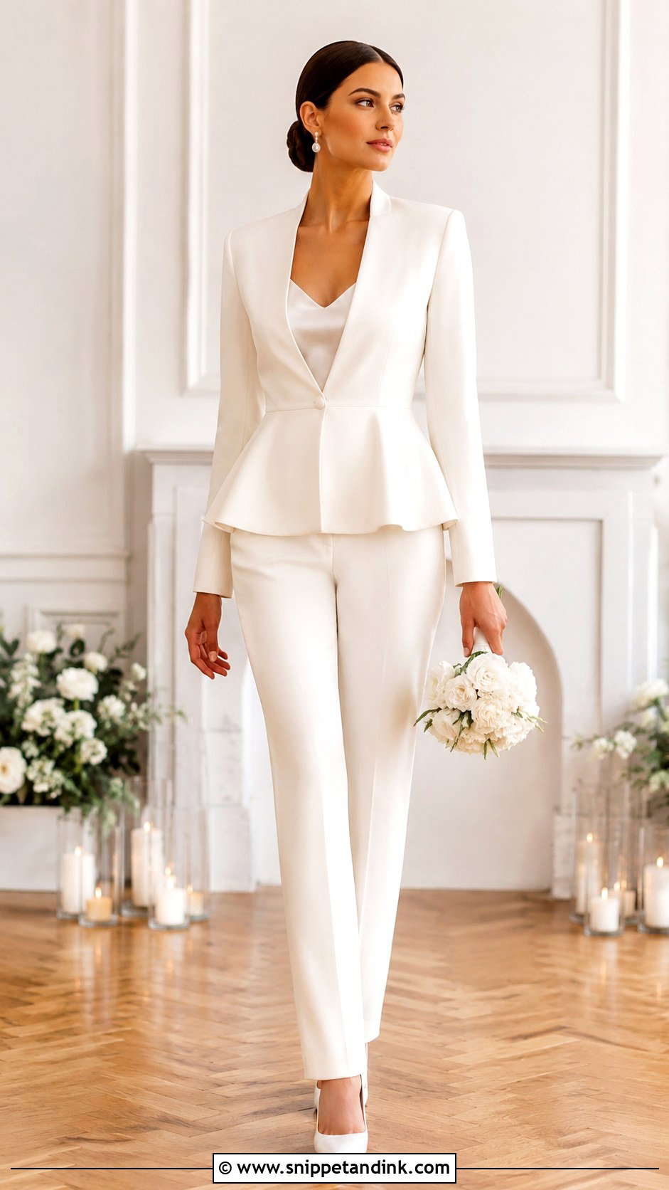 Peplum Blazer Bride Wedding Suit - Snippet and Ink - 20 Bride Wedding Suit Ideas