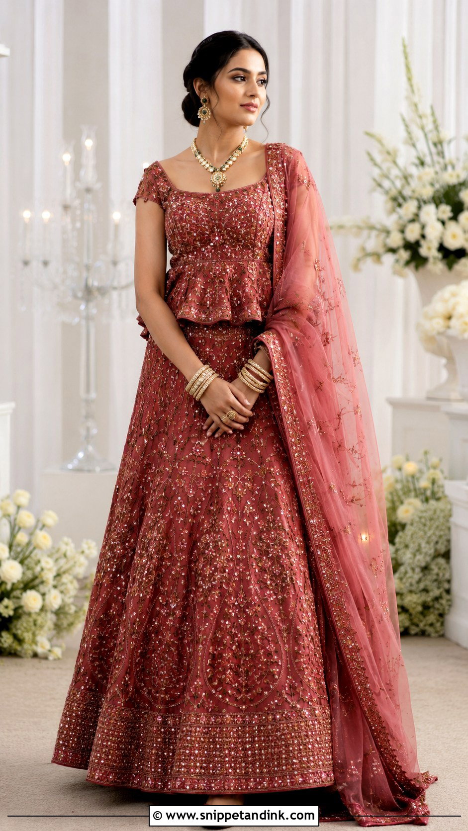Peplum Blouse Bridal Lehenga - Snippet and Ink - 20 Bride Lahenga Design Ideas