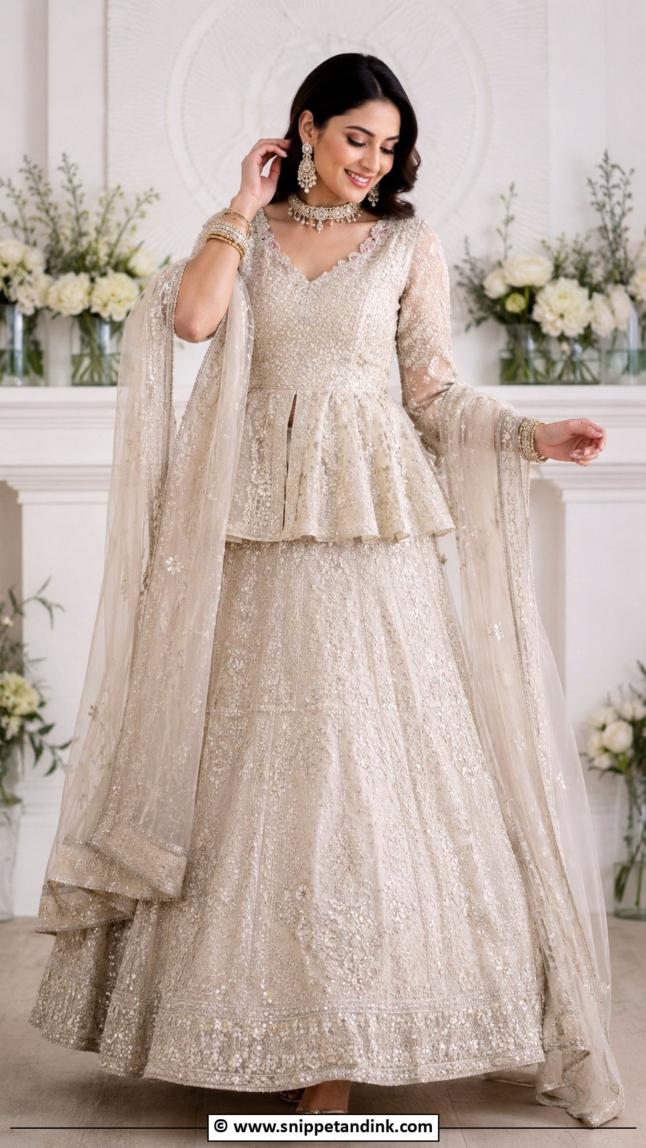Peplum Bridal Blouse With Lehenga - Snippet and Ink - 30 Bride Blouse Designs