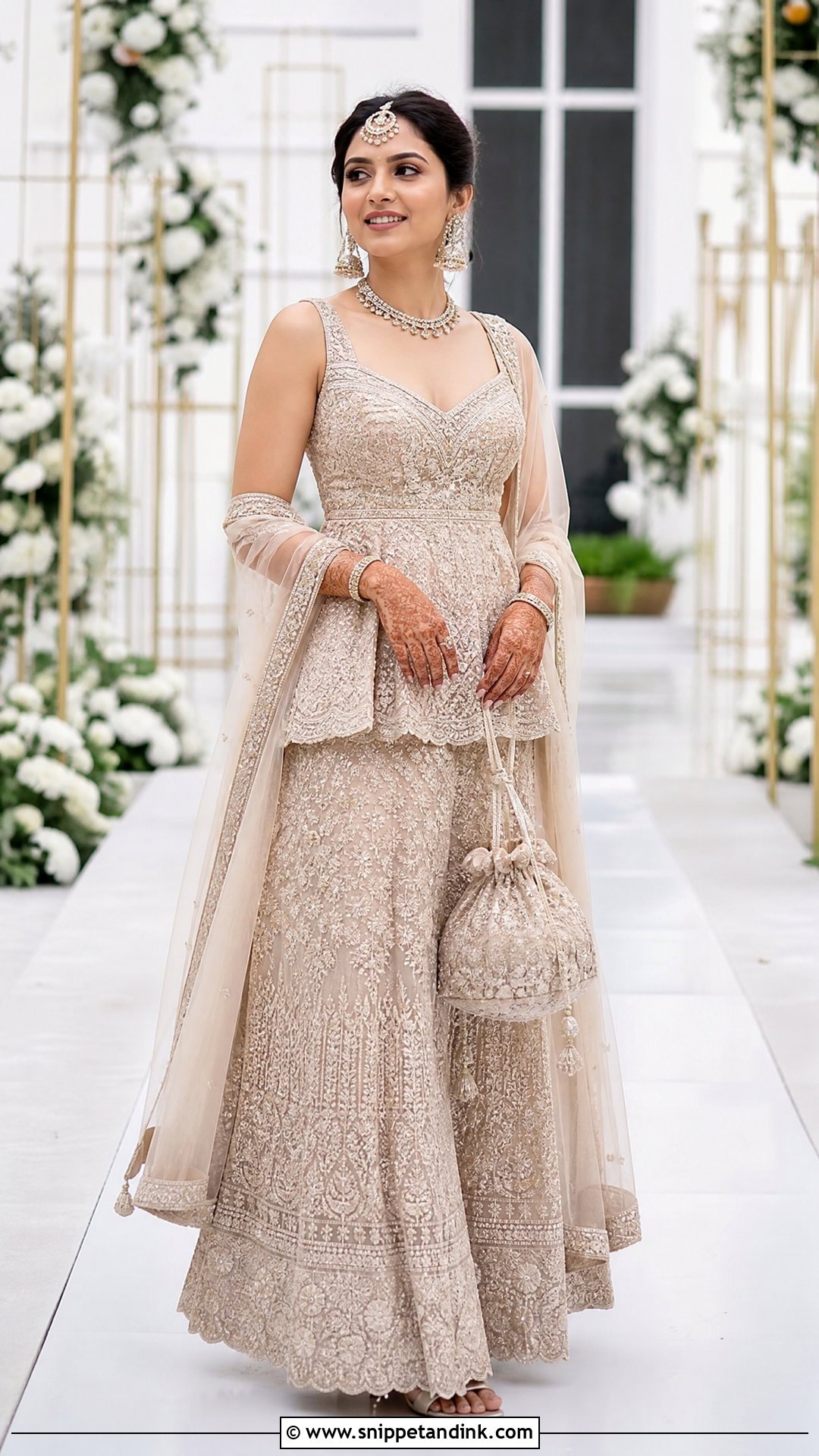 Peplum Bridal Choli With Flared Lehenga - Snippet and Ink - 20 Indian Bridal Bride Choli Ideas